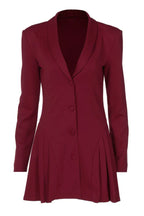 Fitted blazer dress with pleated skirt - View 11 | TEVQA