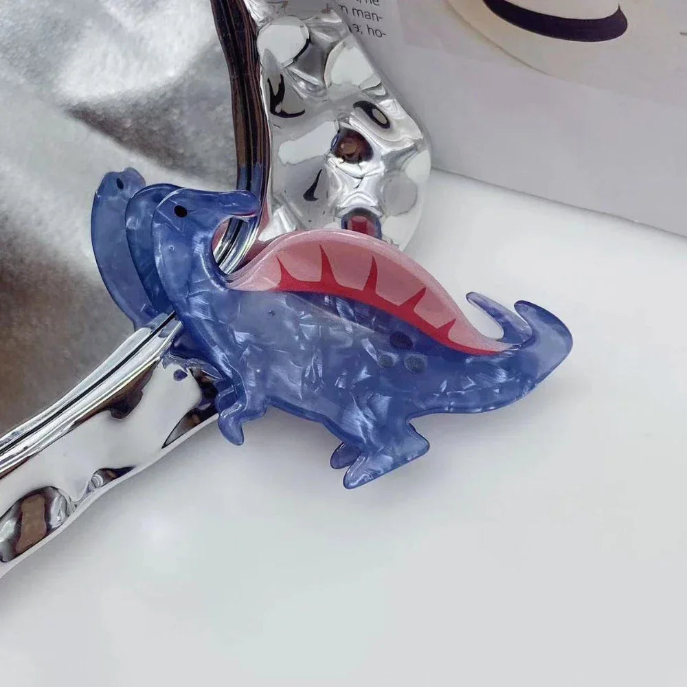Acrylic dinosaur and chameleon hair claw clip - View 6 | TEVQA