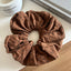 Oversized ditsy floral scrunchie in brown - View 6 | TEVQA