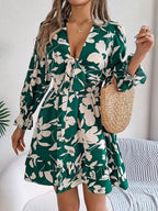 Floral Tie-Front Mini Dress - View 11 | TEVQA