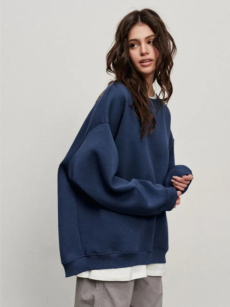 Ultimate Oversized Fleece Crew Neck Sweatshirt - TEVQA