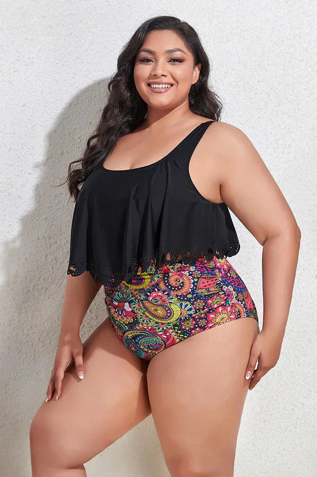 Floral High Waist Bikini Set - View 10 | TEVQA