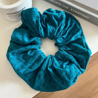 Oversized ditsy floral scrunchie in brown - View 8 | TEVQA