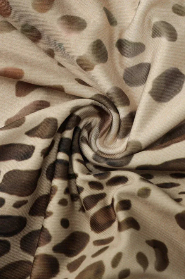 Leopard print maxi dress with halter neck - View 15 | TEVQA