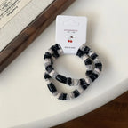 Plush knit hair tie 2-pack set in various checkered patterns - View 10 | TEVQA
