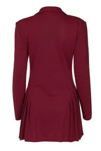 Fitted blazer dress with pleated skirt - View 12 | TEVQA