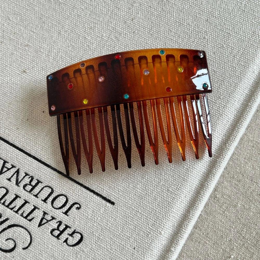 Colorful Rhinestone Hair Side Comb - View 8 | TEVQA