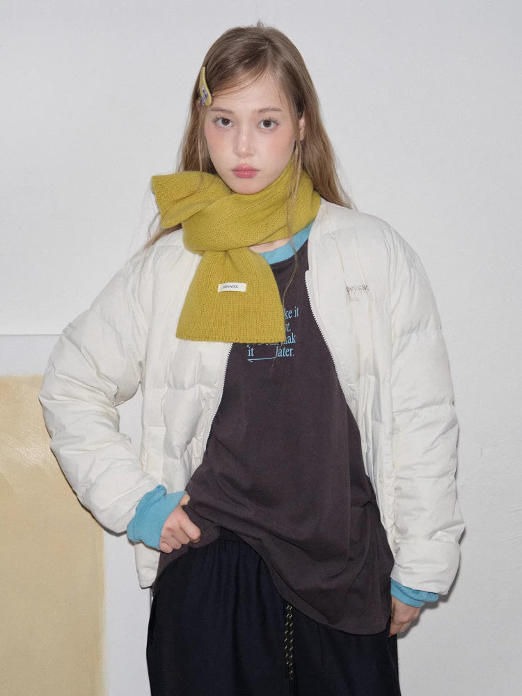 100% Wool Pull-Through Scarf Mustard Yellow