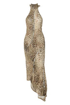 Leopard print maxi dress with halter neck - View 13 | TEVQA