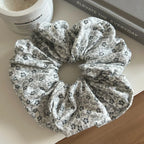 Oversized ditsy floral scrunchie in brown - View 7 | TEVQA
