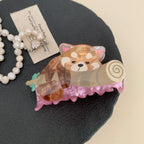 Whimsical Nature Acetate Hair Claw Clip - 3.4 Inch Artistic Animal & Scenery Clips - TEVQA