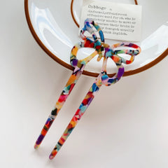 Cutout Bow Acetate Hair Fork (5 Inch)