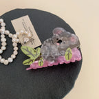Whimsical Nature Acetate Hair Claw Clip - 3.4 Inch Artistic Animal & Scenery Clips - TEVQA