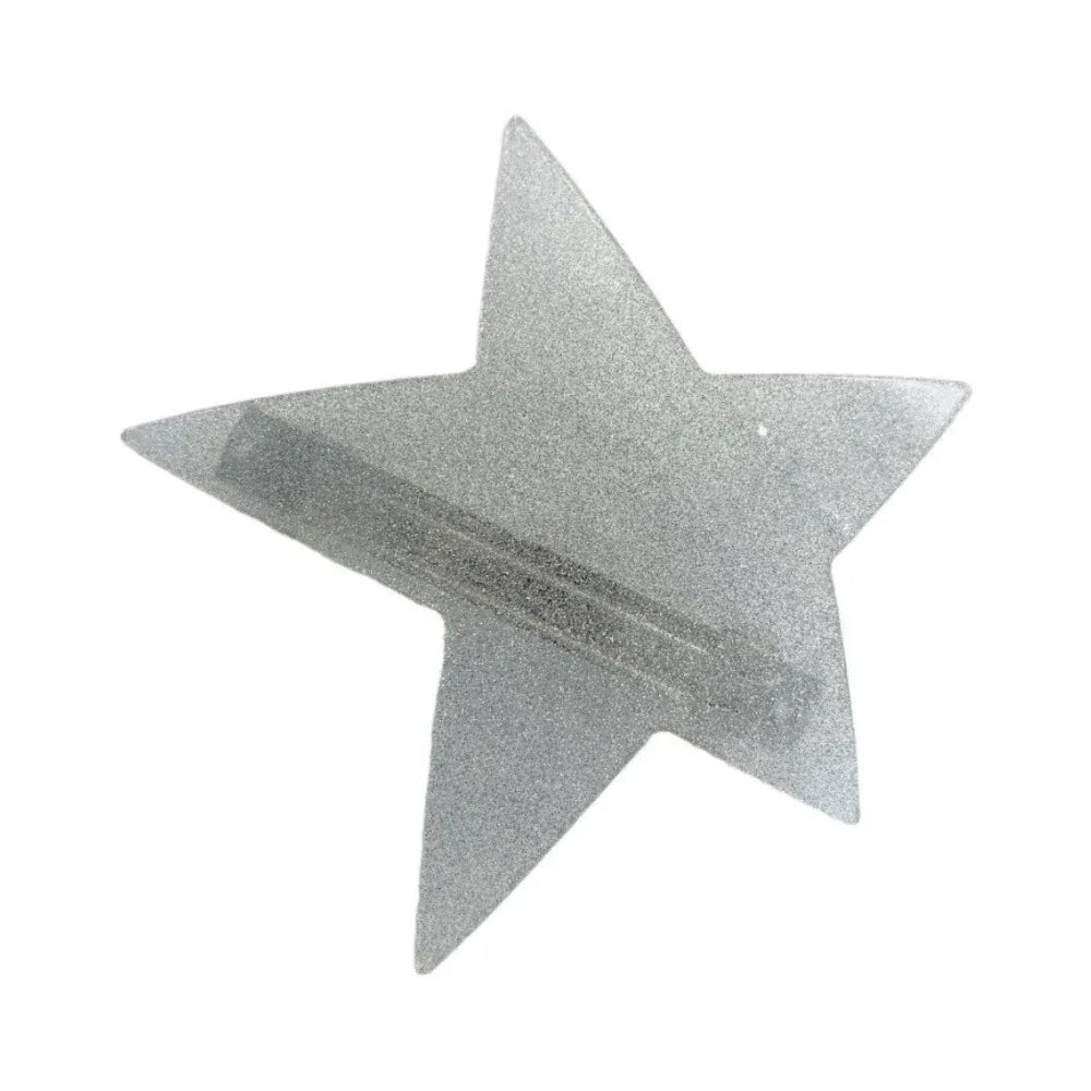 close-up of a silver glitter star hair clip Main image