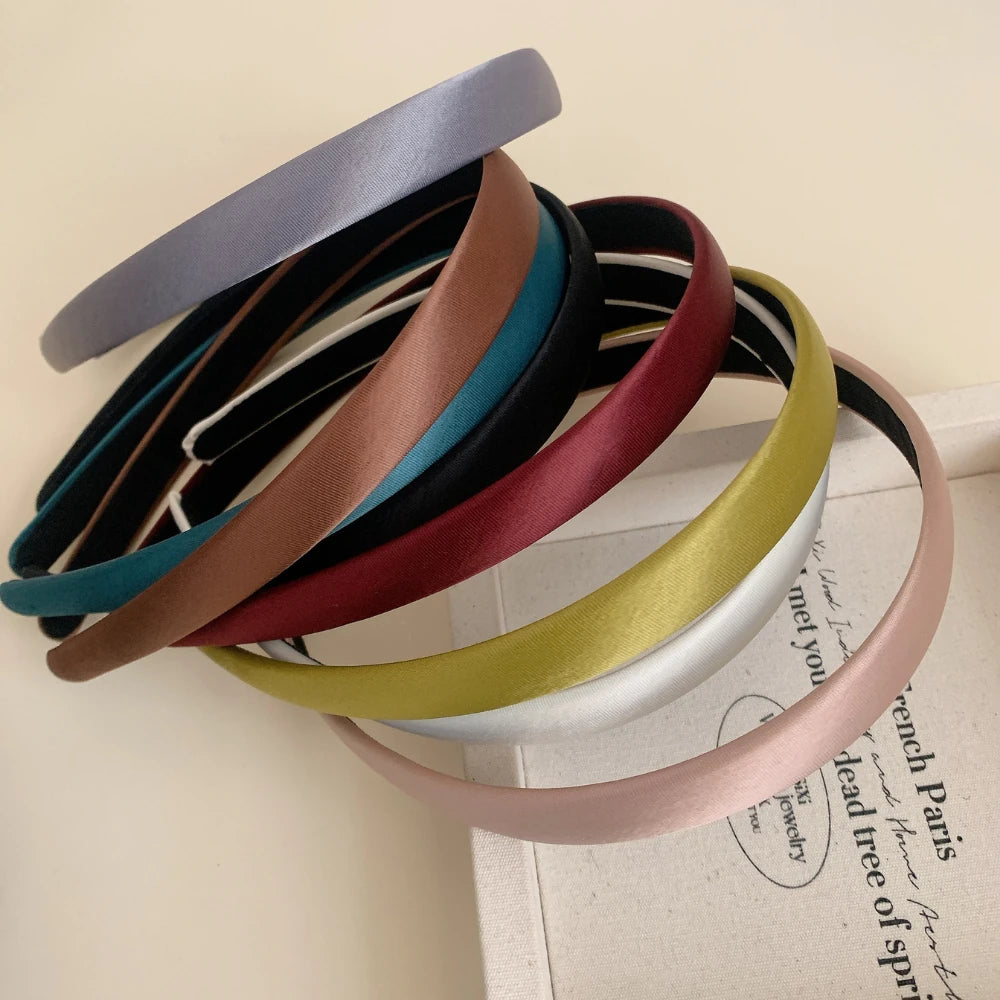 Classic Slim Satin Headband - 0.6 Inch Minimalist Style