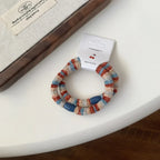 Plush knit hair tie 2-pack set in various checkered patterns - View 8 | TEVQA