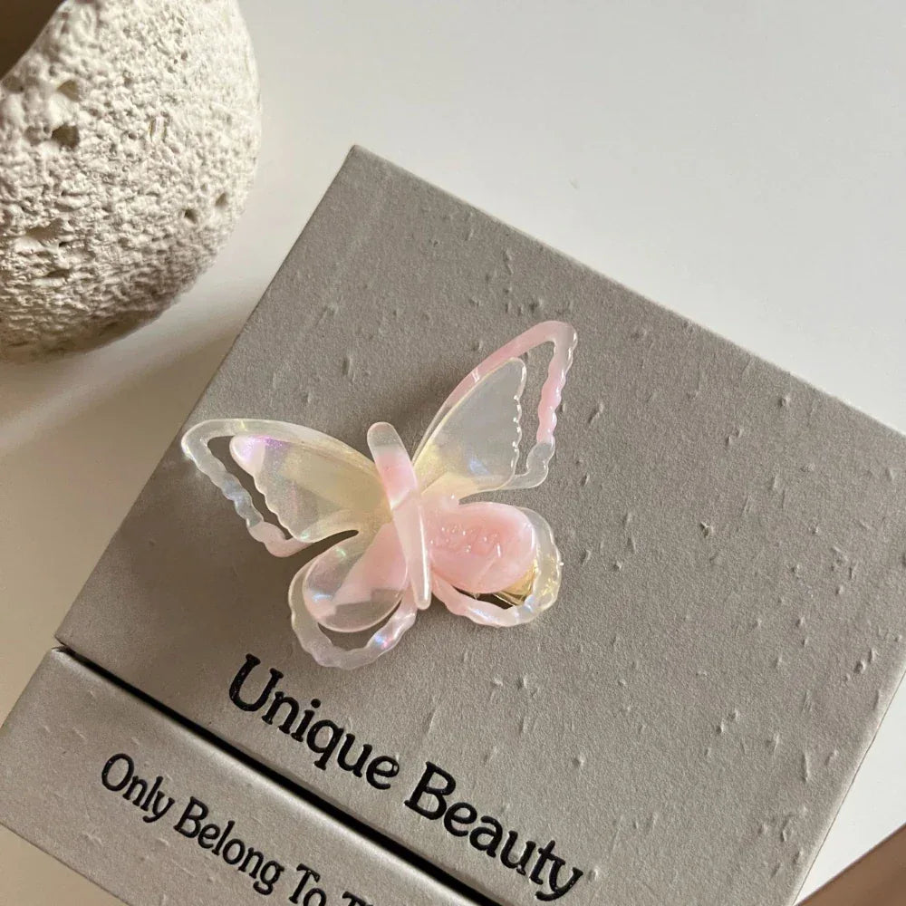 Iridescent butterfly hair clip made of acetate - View 7 | TEVQA