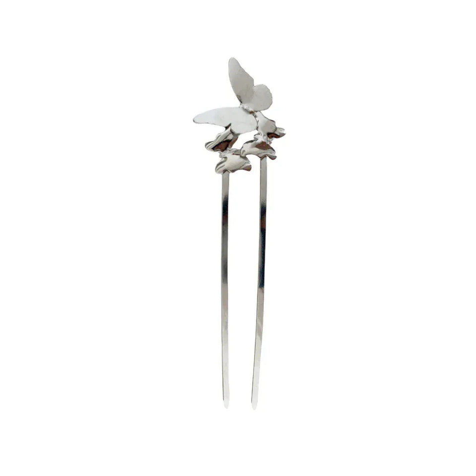 silver butterfly hairpin Main image