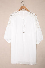 Spliced Lace Three-Quarter Sleeve Cover Up | Dress In Beauty