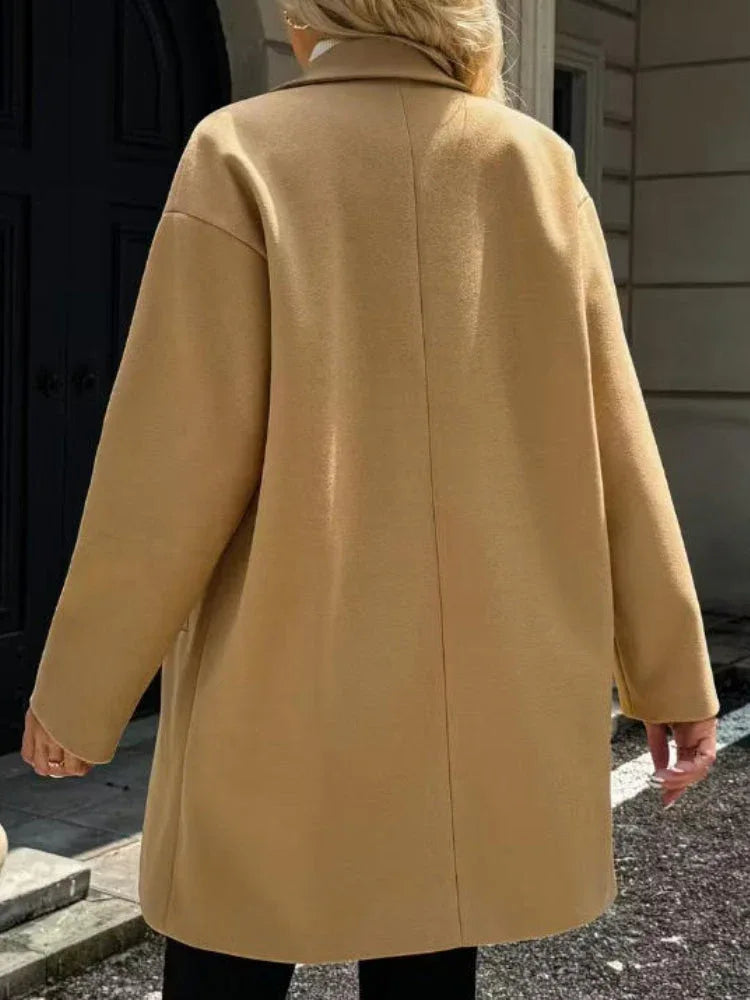 The Clara Classic Double-Breasted Coat - TEVQA