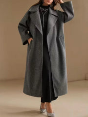 The Seraphina Minimalist Long Wool-Blend Coat - TEVQA