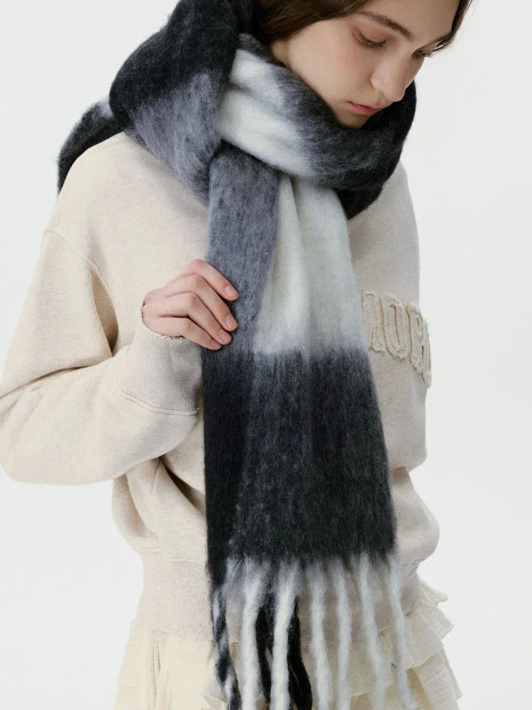 Oversized Forest Green & Brown Block Scarf - TEVQA