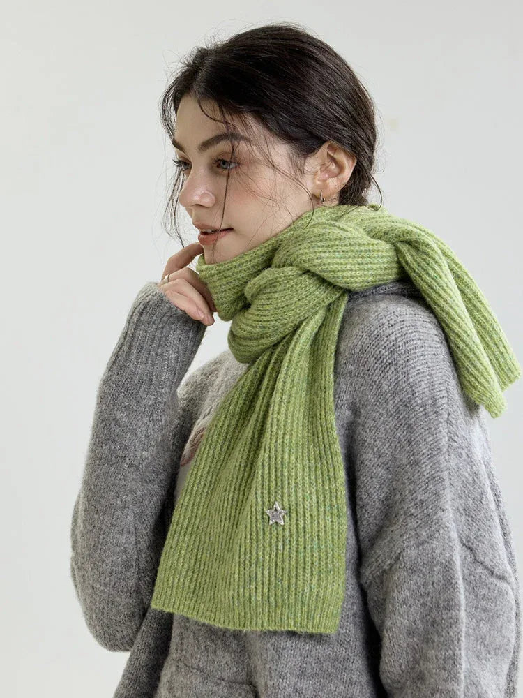 Y2K Star Accent Ribbed Knit Scarf Secondary image