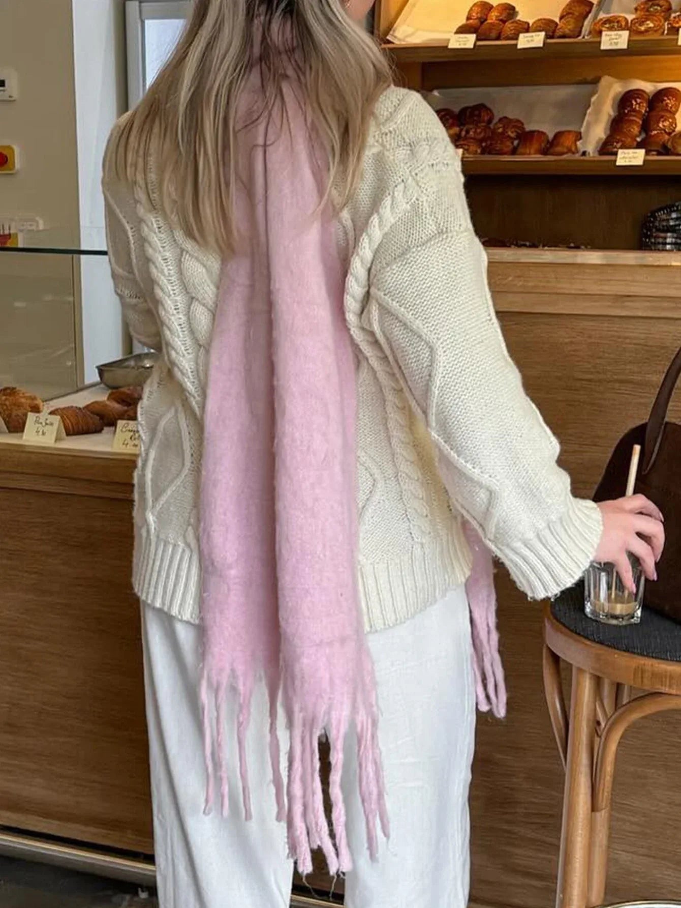 Vintage Cream Chunky Cable Knit Sweater - TEVQA