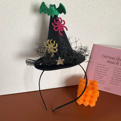 Glitter Mini Witch Hat Headband - 5 Inch Sparkly Halloween Party Accessory