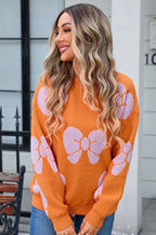 Pink bow knit sweater - View 22 | TEVQA