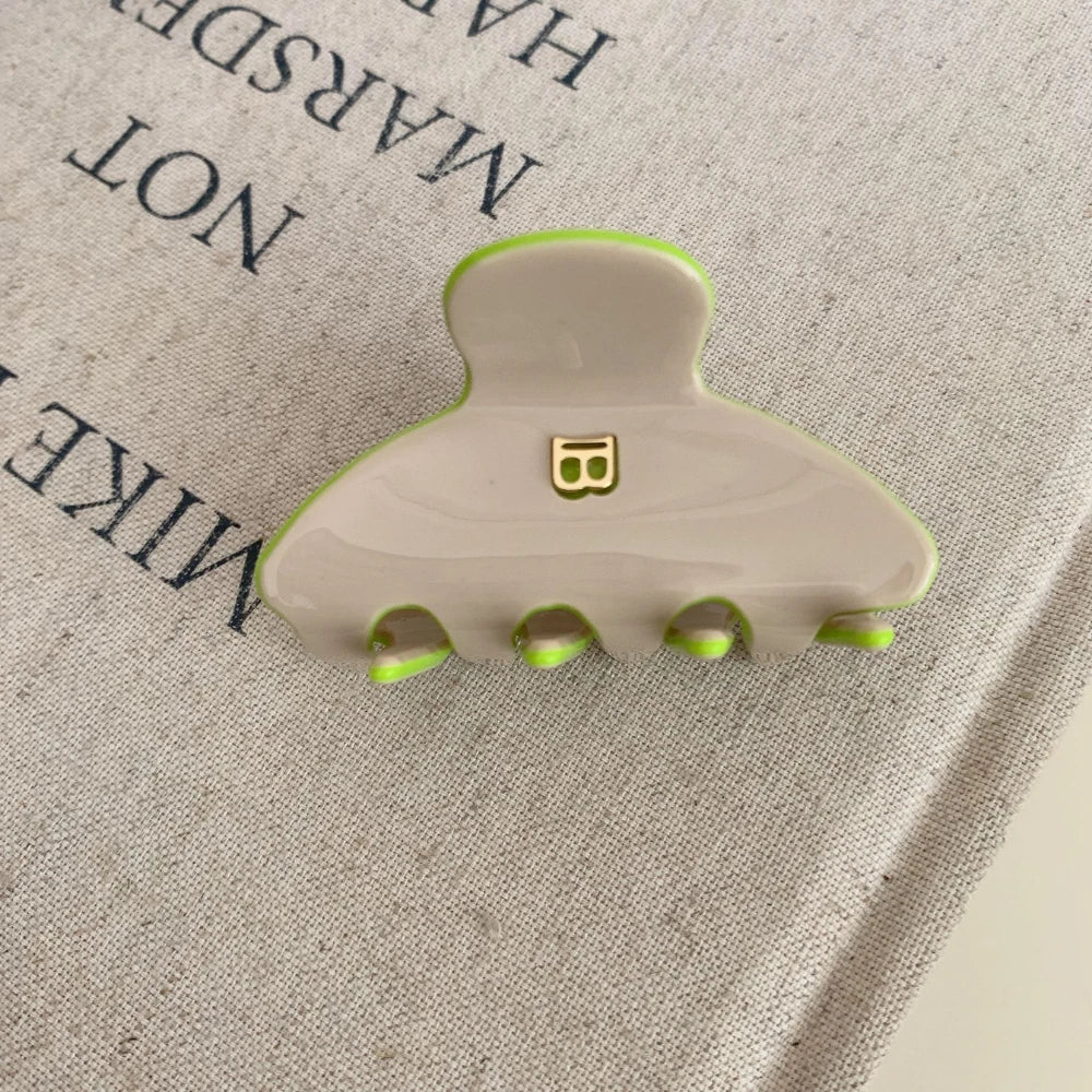 "B" Monogram Acetate Hair Claw Clip (2 Sizes)