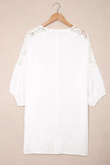 Spliced Lace Three-Quarter Sleeve Cover Up | Dress In Beauty