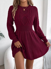 Cable Knit Sweater Dress - View 11 | TEVQA