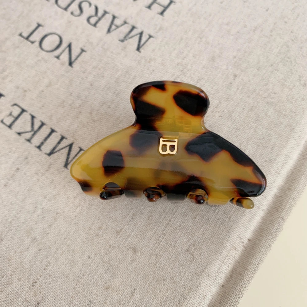 "B" Monogram Acetate Hair Claw Clip (2 Sizes)