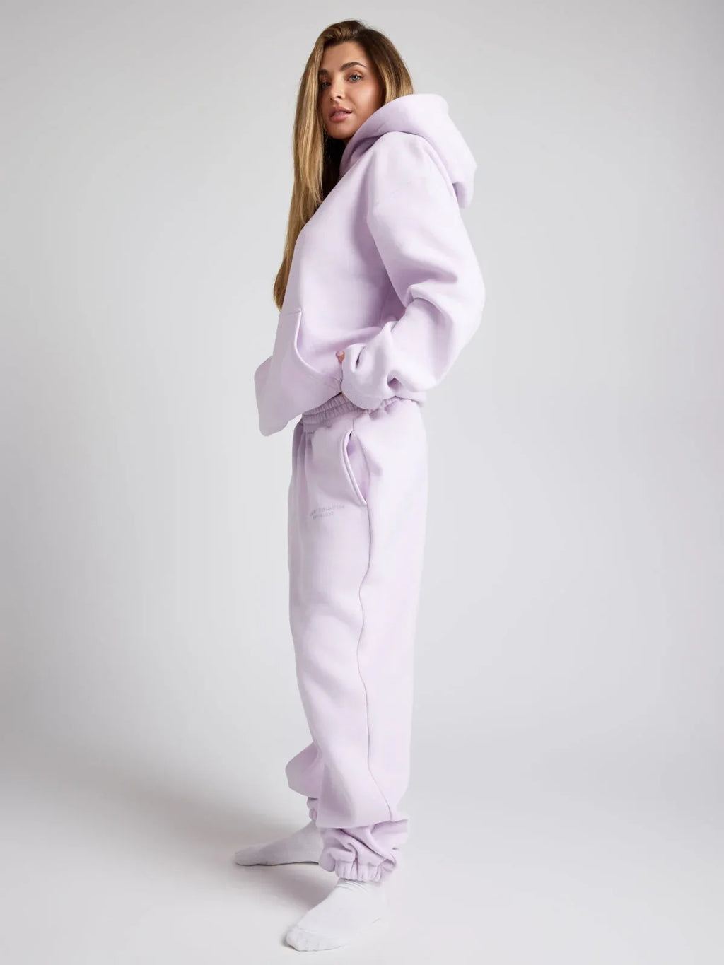 Comfortable fleece joggers with elastic waistband - View 47 | TEVQA