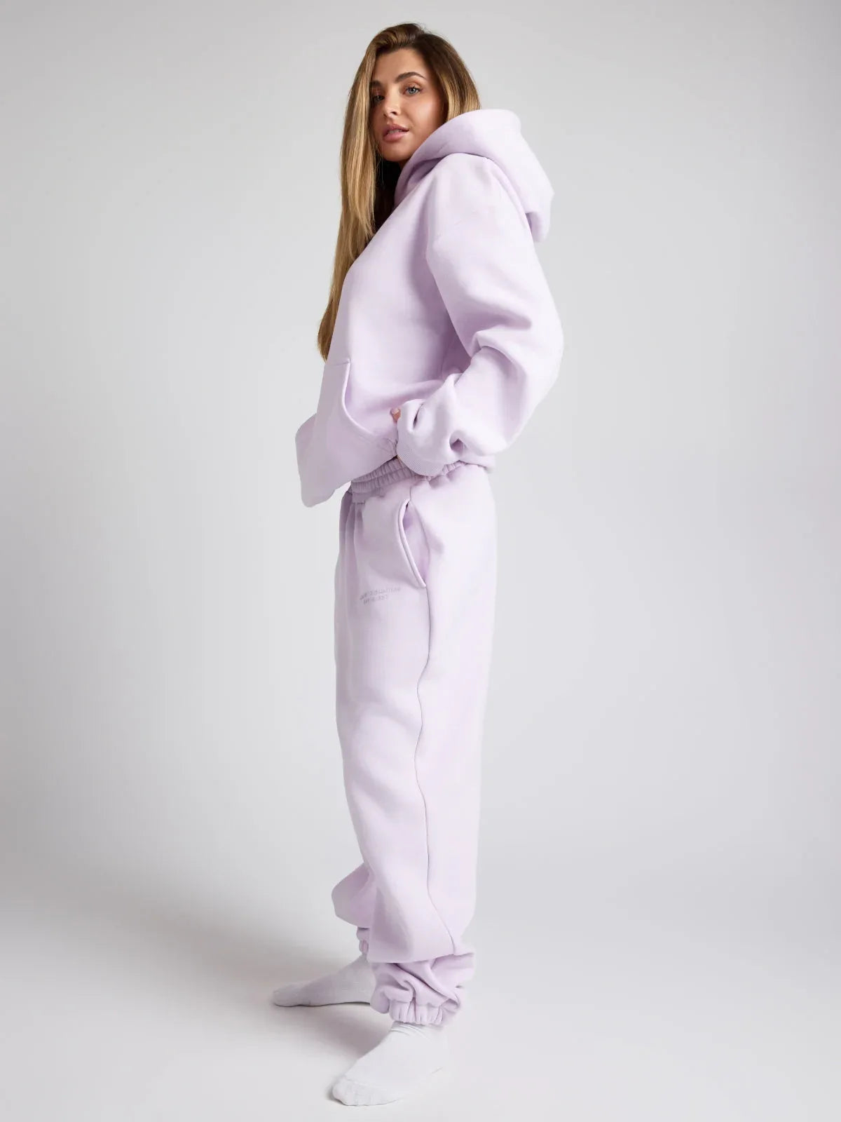 Comfortable fleece joggers with elastic waistband - View 47 | TEVQA
