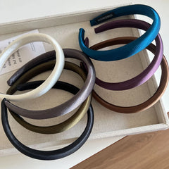 Classic Padded Satin Headband - 0.8 Inch Wide Elegant Hair Band