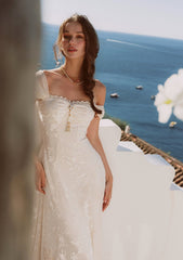 Off white fit and flare maxi dress - View 6 | TEVQA