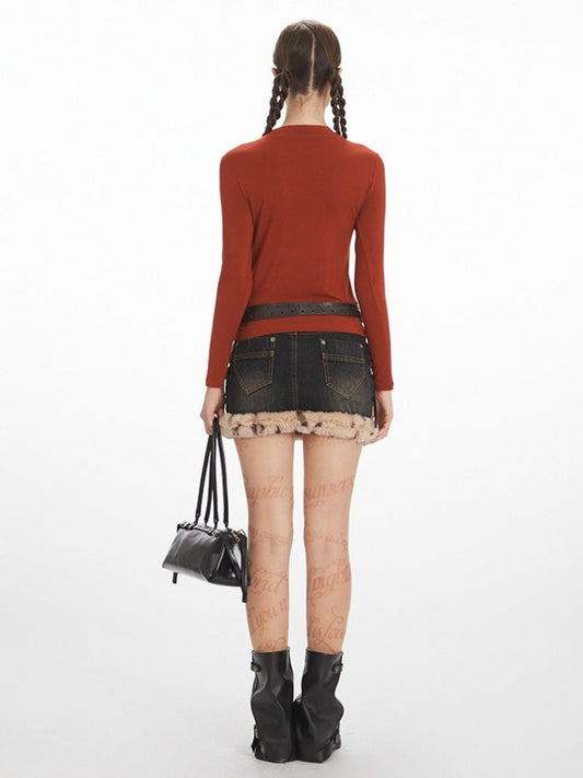 Vintage Rust Slim Fit Long Sleeve Tee