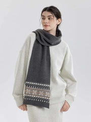 Fair Isle Knit Scarf - View 7 | TEVQA