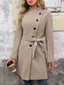 The Olivia Belted Wool-Blend Coat - TEVQA