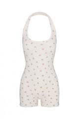 SKIMS Logo Pointelle Halter Onesie | Dress In Beauty