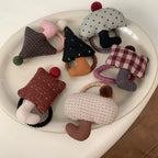 Whimsical Padded Charm Hair Tie - Cute Knit Elastic for Girls - TEVQA