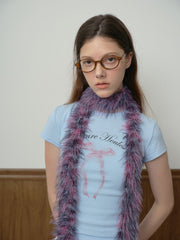 Y2K Acubi Style Faux Mink Skinny Scarf