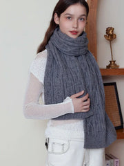 Chunky knit cable scarf - View 9 | TEVQA