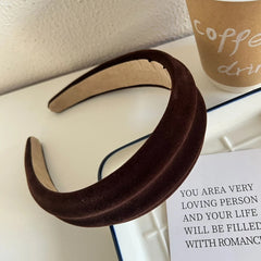 Jumbo Fluted Velvet Headband - 1.6 Inch Wide Padded Statement Band