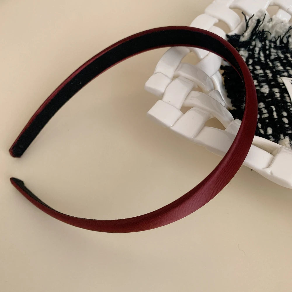 Classic Slim Satin Headband - 0.6 Inch Minimalist Style