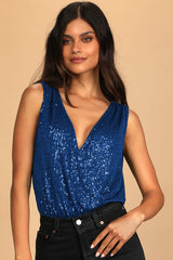 Evening Of Wonder Sequin Cowl Back Bodysuit | Dress In Beauty