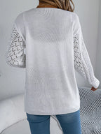 Pointelle Knit Cardigan - View 14 | TEVQA