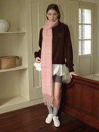 Brushed plaid wool blend scarf - View 9 | TEVQA